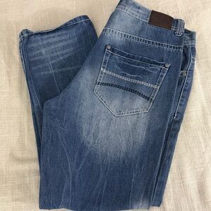Bleeker & Mercer Premium Denim Jeans 38x32 Medium Wash Straight Leg